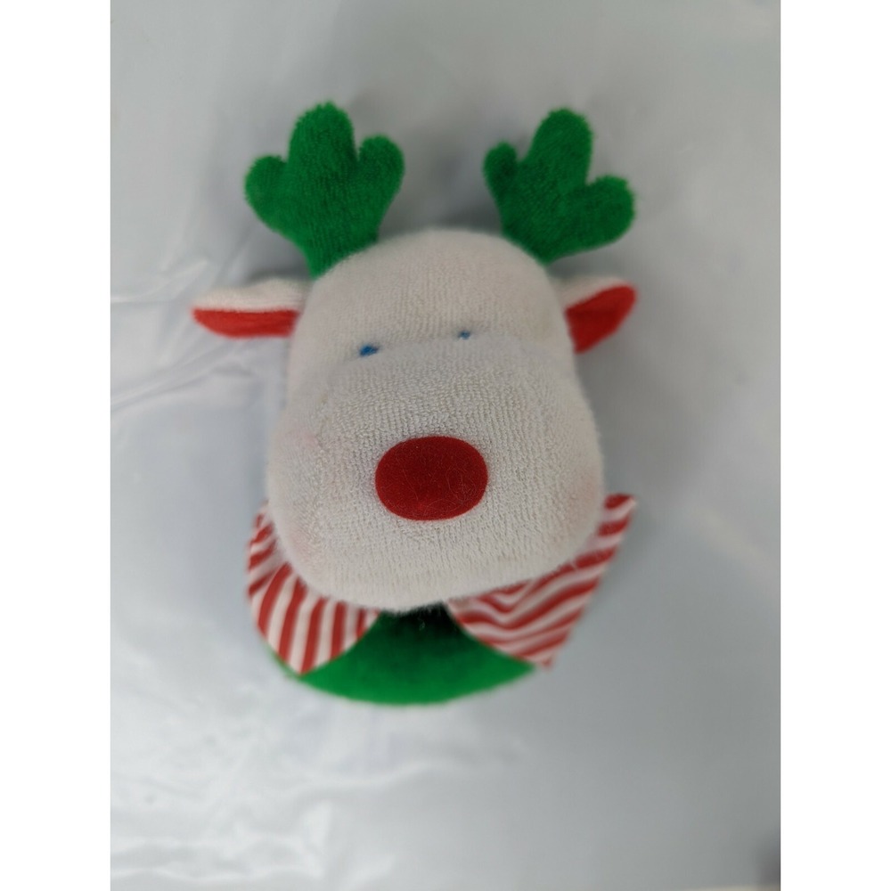 Soft Dreams Christmas Reindeer Rattle Plush Ring 6" Moose Stuffed Animal Toy